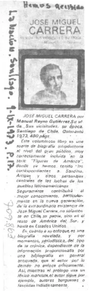 José Miguel Carrera.  [artículo]