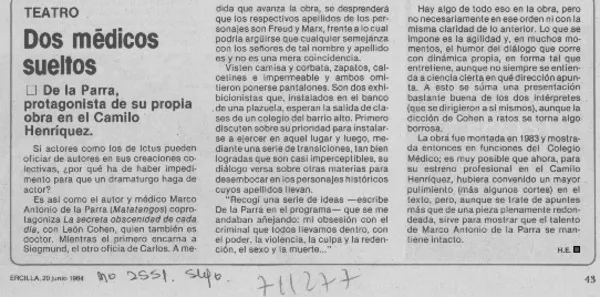 Dos médicos sueltos  [artículo] H. E.