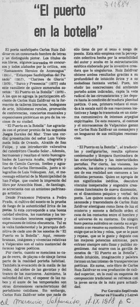 El puerto en la botella  [artículo] Germán Sepúlveda.