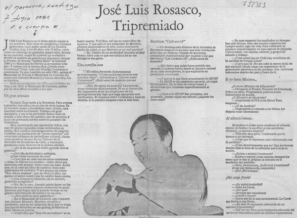 José Luis Rosasco, tripremiado (entrevista)  [artículo].