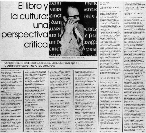 El libro y la cultura: una perspectiva crítica  [artículo] A. M.
