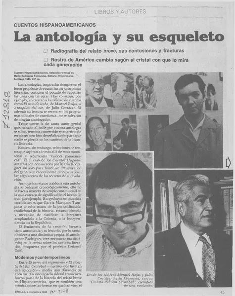 La antología y su esqueleto  [artículo] Dario Oses.