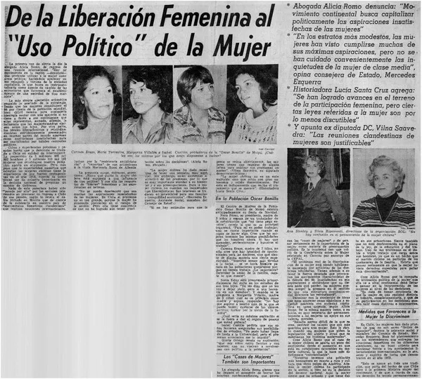 De la liberación femenina al "Uso político" de la mujer  [artículo] Pilar Vergara.