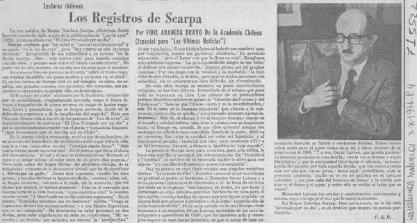 Los registros de Scarpa  [artículo] Fidel Araneda Bravo.