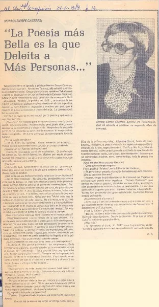 La poesía más bella es la que deleita a más personas..."  [artículo] R. S.