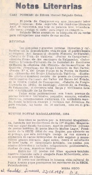 Casi poemas  [artículo] Mesa Seco.