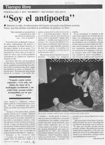 "Soy el antipoeta" : [entrevistas] [artículo] Elke Schwarz.