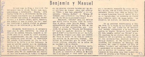 Benjamín y Manuel  [artículo] A. S.