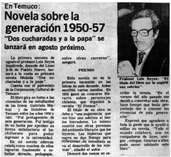 Novela sobre la generación 1850-57.  [artículo]