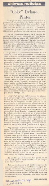 "Coke" Délano, pintor  [artículo] Luis Meléndez.