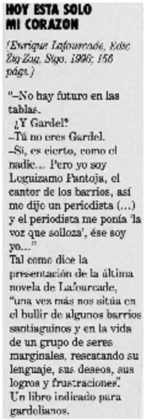 Hoy está sólo mi corazón.  [artículo]