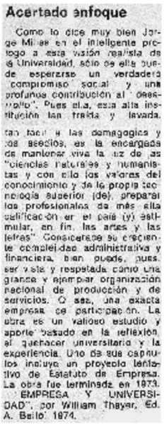 Acertado enfoque.  [artículo]