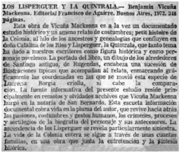 Los Lisperguer y la quintrala.  [artículo]
