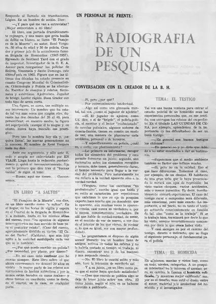 Radiografía de un pesquisa [entrevistas] : [artículo] Guillermo Yunge.
