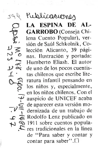 La espina de algarrobo.  [artículo]