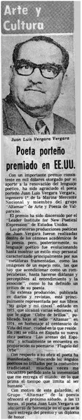 Poeta porteño premiado en EE.UU.  [artículo]