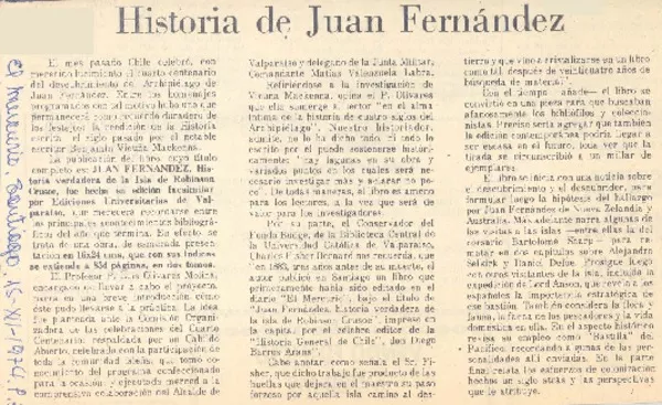 Historia de Juan Fernández.  [artículo]