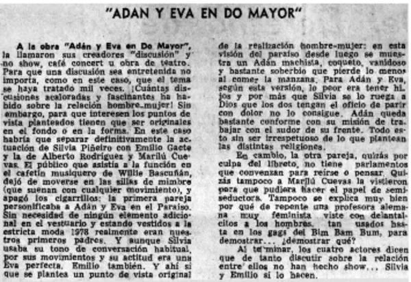 "Adán y Eva en Do Mayor".  [artículo]