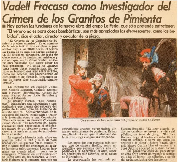 Vadell fracasa comoinvestigador del Crimen de los Granitos de Pimienta.  [artículo]