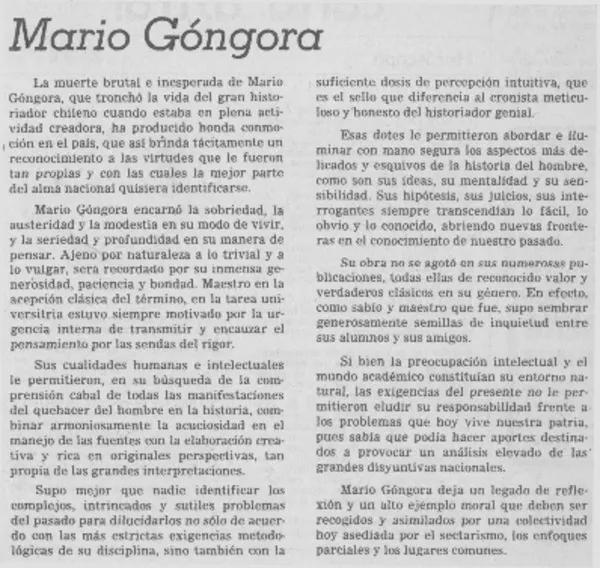 Mario Góngora.  [artículo]