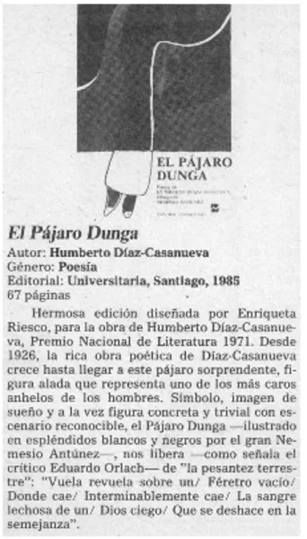 El pájaro Dunga.  [artículo]