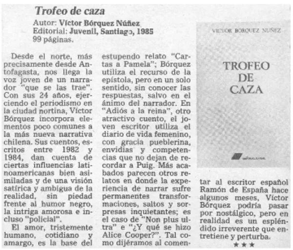 Trofeo de caza  [artículo] Jorge Marchant