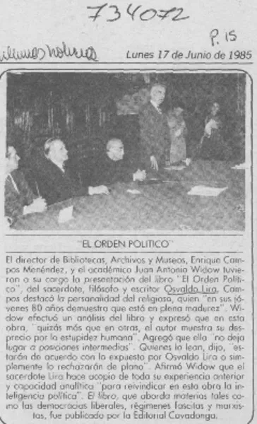 El orden político".  [artículo]