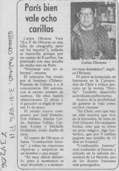 París bien vale ocho carillas.  [artículo]