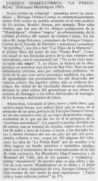 Enrique Gómez-Correa: "La Pareja Real"  [artículo] Filebo.