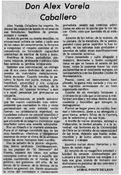 Don Alex Varela Caballero  [artículo] Aníbal Ponce de León.