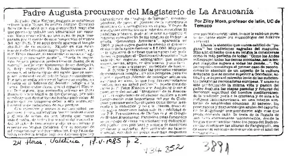 Padre Augusta precursor del magisterio de La Araucanía  [artículo] Ziley Mora.