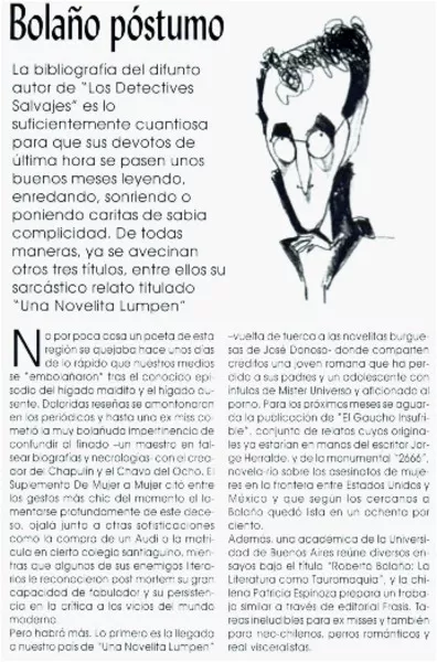 Bolaño póstumo  [artículo]