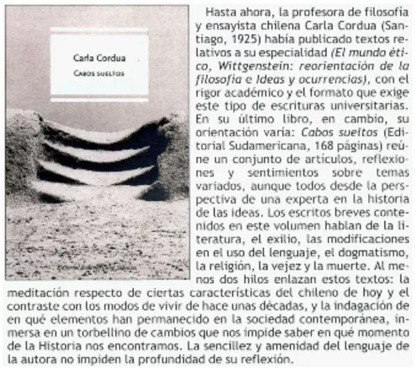 Cabos sueltos  [artículo] Juan Andrés Piña.