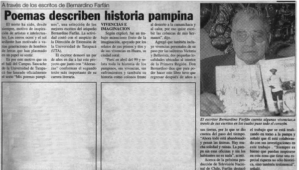 Poemas describen historia pampina.  [artículo]
