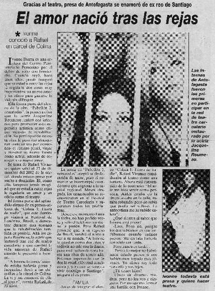 El amor nació tras las rejas.  [artículo]