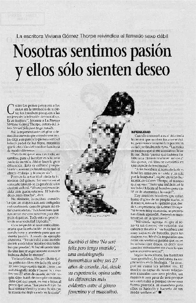 Nosotras sentimos pasión y ellos sólo sienten deseo.  [artículo]