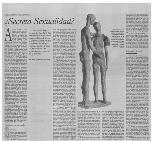 Sexualidad secreta?  [artículo] Maite Amendáriz Azcárate.