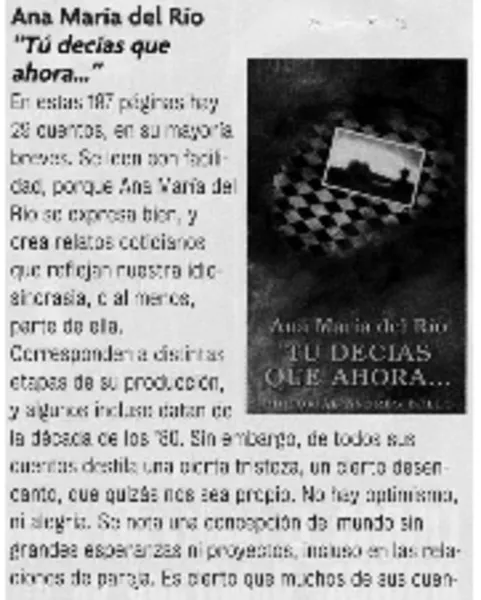 "Tú decías que ahora...".  [artículo]