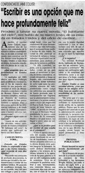 Escribir es una opción que me hace profundamente feliz [entrevistas] [artículo]