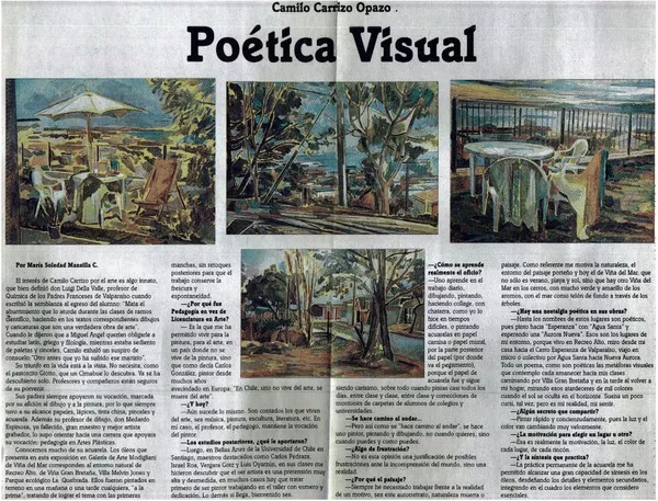 Poética visual : [entrevistas] [artículo] María Soledad Mansilla C.