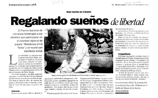 Regalando sueños de libertad  [artículo]
