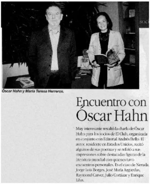Encuentro con Oscar Hahn.  [artículo]