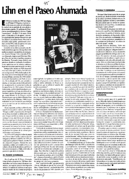 Lihn en el Paseo Ahumada  [artículo] Francisco Ramírez.