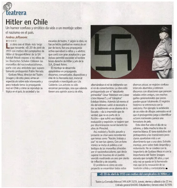 Hitler en Chile  [artículo] Andrea Jeftanovic.