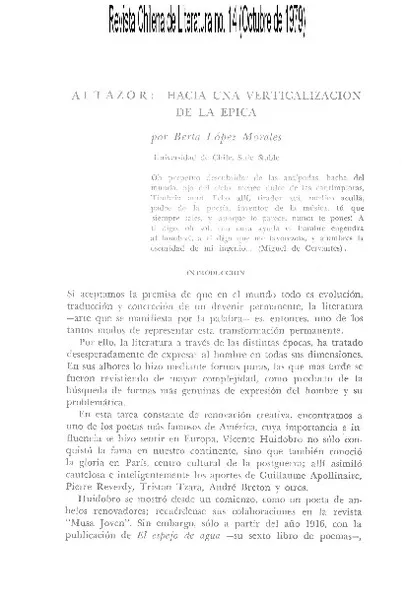 Altazor: hacia una verticalización de la épica  [artículo] Berta López Morales.