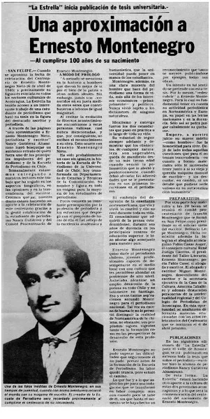 Una aproximación a Ernesto Montenegro  [artículo]