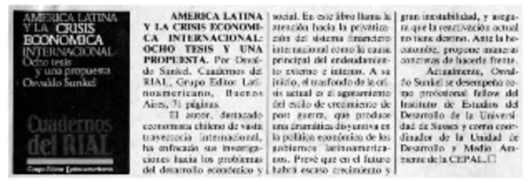 América Latina y la crisis económica internacional : ocho tesis y una propuesta  [artículo]