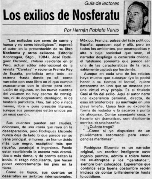 Los exilios de Nosferatu  [artículo] Hernán Poblete Varas.