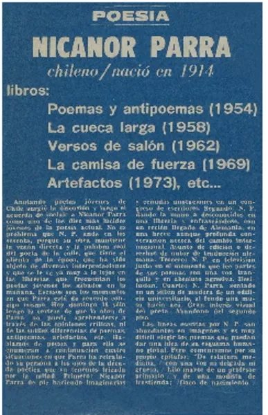 Nicanor Parra.  [artículo]