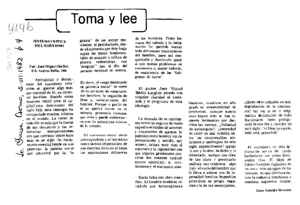 Síntesis crítica del Marxismo  [artículo]